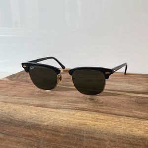Ray-Ban Black/Gold Clubmaster Sunglasses RB3016